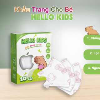 Khẩu Trang Trẻ Em 3D Hello Kids Nhiều Họa Tiết Đáng Yêu (H/10cái) - Y Tế Thành Phát giá sỉ