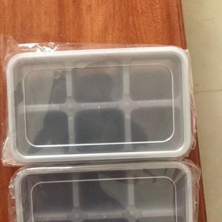 Khay Làm Đá 6 ô Silicon Có Nắp Đậy, Chống Mùi, Khuôn Làm Đá - Làm Thạch Cao Cấp - Khay đá giá sỉ