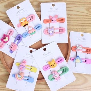 VĨ 2 KẸP MÁI SẮT ĐÍNH CHARM MIX NGẪU NHIÊN MS1040