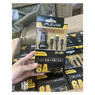 Tẩu sạc nhanh giành cho ô tô kèm cáp sạc 3 đầu tiện dụng