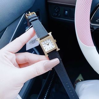 ĐỒNG HỒ NỮ CAO CẤP HEMES DÂY DA MẶT TIA NIỀNG ĐÁ VÀNG 2