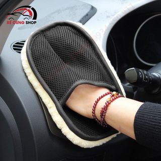 Găng tay rửa xe lông cừu mềm mịn - găng tay rửa xe cao cấp
