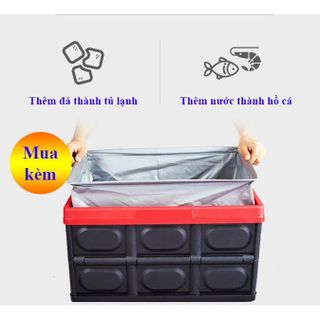 Thùng nhựa đựng đồ cho cốp xe ô tô có thể gấp gọn có chốt gài | 30L + 55L + túi chống nước