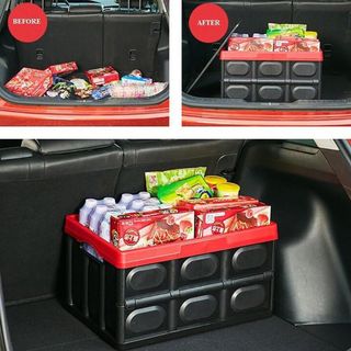 Thùng nhựa đựng đồ cho cốp xe ô tô có thể gấp gọn có chốt gài | 30L + 55L + túi chống nước
