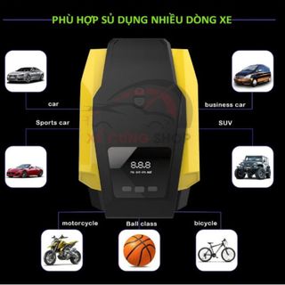 Máy bơm lốp ô tô TỰ NGẮT màn hình LED điện tử dung tích xi lanh - Bảo Hành 12 tháng