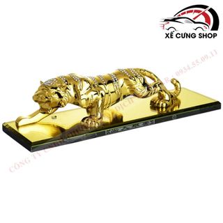 Tượng Hổ vằn đính đá phong thủy trang trí Taplo Xe hơi, Ô tô cao cấp