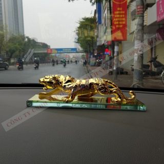 Tượng Hổ vằn đính đá phong thủy trang trí Taplo Xe hơi, Ô tô cao cấp