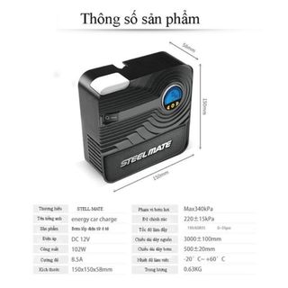 Bơm Lốp Ô tô Steelmate C03 - Mặt Đồng Hồ điện Tử - Bơm Thông Minh, Có Chế Độ Tự Ngắt - Xế Cưng .