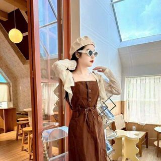 SET ÁO KHÓAC LEN KÈM ĐẦM RÚT DÂY