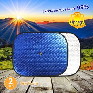 Bộ 2 Tấm Che Nắng Ô Tô, Tấm Chắn Nắng Ô Tô Xe Hơi Phản Quang Phủ Nhôm Bạc Cách Nhiệt