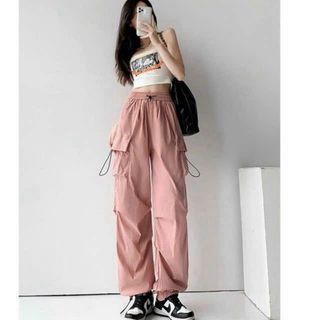 Quần jogger túi hộp chất dù có dây rút lai và lưng quần