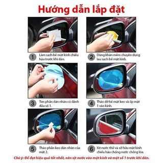 Bộ 2 Miếng Dán Chống Bám Nước Gương Chiếu Hậu - Kính Cửa Xe Ô TÔ