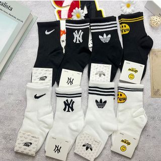 Tất vớ trẻ em nikeee, adiidasss, mlb, dreww trắng đen dành trẻ từ 1 đến 9 tuổi giá sỉ