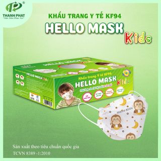 Khẩu Trang Em Bé KF94 Hello Kids Họa Tiết Hoạt Hình Đáng Yêu (50 Cái/Hộp) - Y Tế Thành Phát giá sỉ