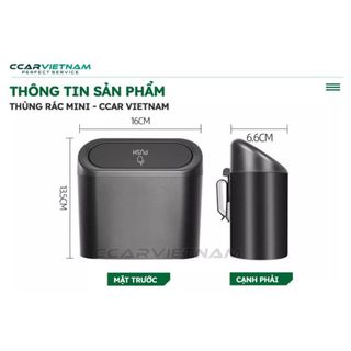 Thùng đựng rác mini để trong ô tô tiện lợi chất liệu nhựa ABS