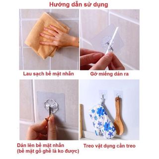 Móc treo đồ dán tường trong suốt