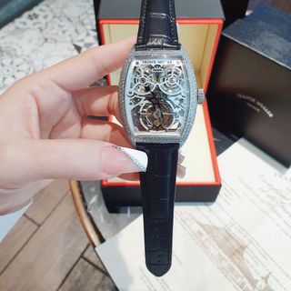 ĐỒNG HỒ NAM SIÊU CẤP F.RANK MU.LLER MÁY CƠ LỘ MẶT VIỀN ĐÁ 4