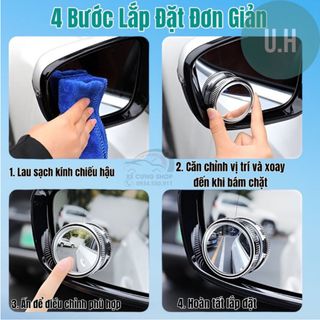 Gương Cầu Lồi Hút Kính Xuay 360 Độ - Cao Cấp