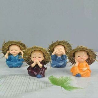 Set 4 tượng chú tiểu phong thủy trang trí taplo bàn làm việc