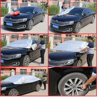 Bạt che nửa xe ô tô chống nắng phủ cả nắp capo, Bạt phủ cách nhiệt tráng nhôm cao cấp