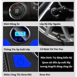 Bơm lốp AIKESI bơm hơi tự ngắt - Bơm lốp điện tử chính hãng AIKESI