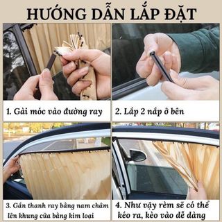 Bộ 4 rèm vải che nắng cánh cửa ô tô - xe hơi .