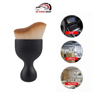 Chổi, cọ quét mini đầu cong sợi lông mềm dùng vệ sinh nội thất ô tô/ bảng điều khiển/ cửa thoát khí xe hơi