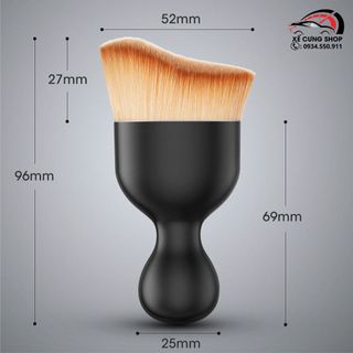Chổi, cọ quét mini đầu cong sợi lông mềm dùng vệ sinh nội thất ô tô/ bảng điều khiển/ cửa thoát khí xe hơi