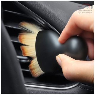 Chổi, cọ quét mini đầu cong sợi lông mềm dùng vệ sinh nội thất ô tô/ bảng điều khiển/ cửa thoát khí xe hơi