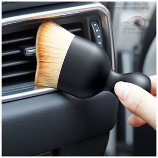 Chổi, cọ quét mini đầu cong sợi lông mềm dùng vệ sinh nội thất ô tô/ bảng điều khiển/ cửa thoát khí xe hơi