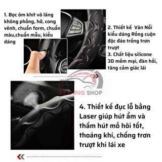 Bọc Vô Lăng Da Phối Cacbon Các Size 38-40-42-45 cm