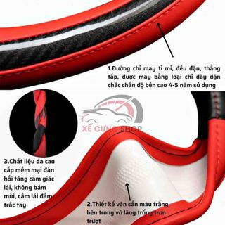 Bọc Vô Lăng Da Phối Cacbon Các Size 38-40-42-45 cm