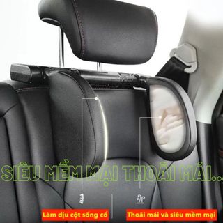 Gối tựa đầu chống mỏi cổ khi ngủ trên xe ô tô- kèm giá đỡ điện thoại