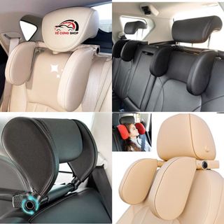 Gối tựa đầu chống mỏi cổ khi ngủ trên xe ô tô- kèm giá đỡ điện thoại