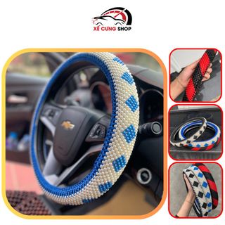 Bọc vô lăng ô tô hạt cườm size 38cm chống mồ hôi tay ,chống trơn trượt