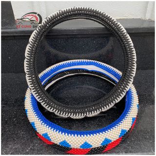 Bọc vô lăng ô tô hạt cườm size 38cm chống mồ hôi tay ,chống trơn trượt