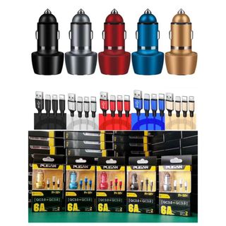 Tẩu sạc nhanh giành cho ô tô kèm cáp sạc 3 đầu tiện dụng