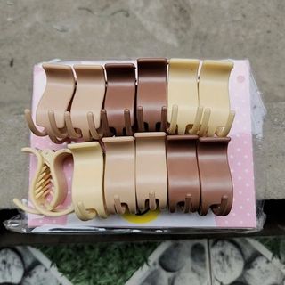 LỐ 12 KẸP CÀNG CUA 3R ĐEN NHÁM/ PASTEL/ CAFE/ MÀU SÁNG/ TRẮNG TRONG
