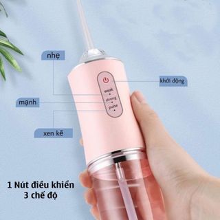 [Lẻ=sỉ]Máy tăm nước cầm tay tự động Oral Irrigator, dụng cụ vệ sinh răng miệng cộng nghệ Châu Âu với 3 chế độ xịt giá sỉ