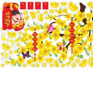 DECAL TRANG TRÍ TẾT NỔI 4D