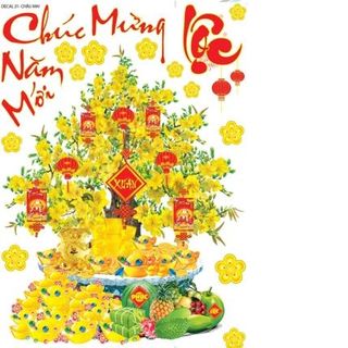 DECAL TRANG TRÍ TẾT NỔI 4D