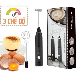 [Lẻ=Sỉ]Máy đánh trứng, que tạo bọt cafe mini cầm tay không dây 3 cấp độ, hỗ trợ sạc pin tiện lợi sử d giá sỉ