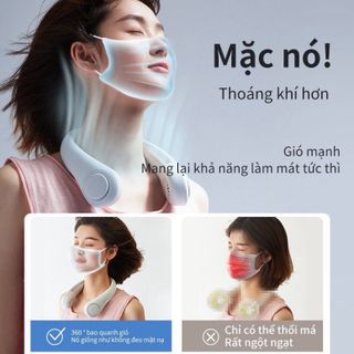 [Lẻ=sỉ] Quạt Đeo Cổ Không Cánh Có Chế Độ Làm Mát Nhanh Và Lọc Không Khí bản đặc biệt loại tốt USB giá sỉ