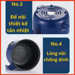 [Lẻ=sỉ]Nồi Lẩu Điện Mini, Nấu Mì 2 Tầng Kèm Giá Hấp Đa Năng  Nướng, Luộc, Chiên Chống Dính Vấn Đá Tiện Lợi, Ca nấu m giá sỉ