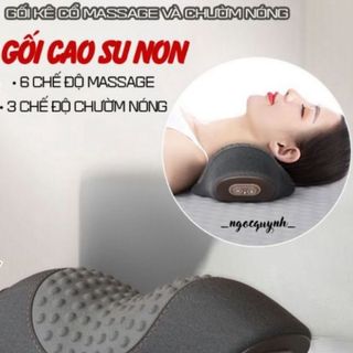 [Lẻ=sỉ] Gối Kê Đầu Tích Hợp Massage Và Chườm Nóng, Gối Ngủ Cao Su Non Thư Giãn Giảm Đau Mỏi Cổ Vai Gáy, Chống Ngáy giá sỉ