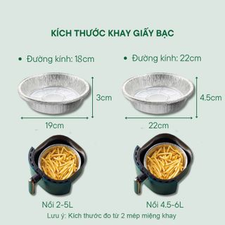 [Kho buôn-Tuyển Sỉ] Mua Sỉ 100 Khay Giấy Bạc Lót Nồi Chiên Không Dầu - Khuôn Đĩa Nhôm Đựng Thức Ăn giá sỉ