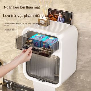 [Sỉ rẻ nhất] Hộp Đựng Giấy Vệ Sinh 2 Tầng Cao Cấp Hộp Đựng Giấy Hộp Giấy Vệ Sinh Có Kệ Để Điện Thoại(tặng kèm 1 miế