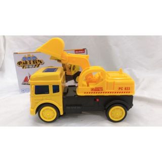 Xe cần cẩu đồ chơi màu vàng kèm nhạc chạy bằng pin