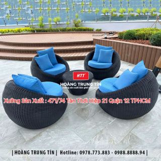 Bàn ghế cafe nhựa giả mây giá rẻ sofa mây nhựa ghế mây tròn ghế trứng nhựa giả mây tròn giá rẻ tại xưởng sản xuất Sài Gòn