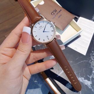 HOT DEAL ĐỒNG HỒ NAM NỮ THỜI TRANG D.W DÂY DA MẶT CÓ LỊCH 4